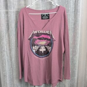 Pink Long-Sleeve Metallica Top Torrid